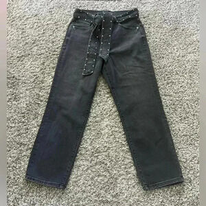 Express Straight Leg Super High Rise Black Jeans Women’s Size 10